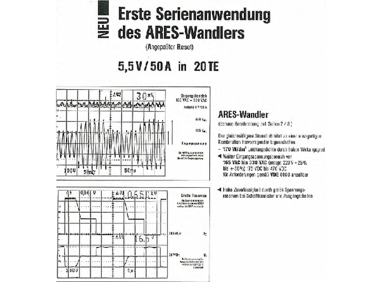 The ARES (Adaptive Reset) converter is used for the first time in mass production of PULS power supplies.