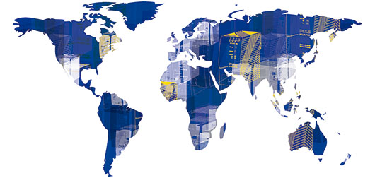 A world map of the PULS GmbH.