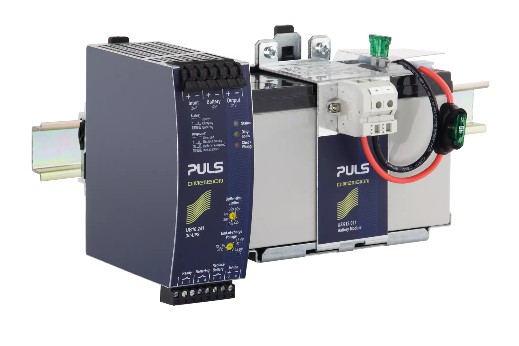 Mains failures can be bridged with a DC-UPS in combination with a battery.