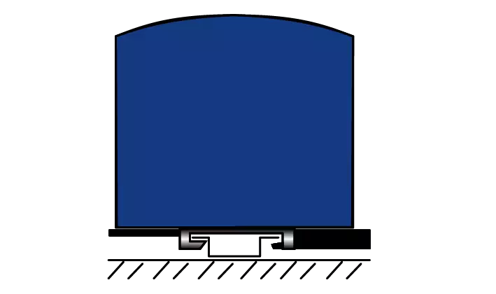 Table-top mounting of a DIN rail power supply.